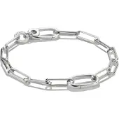 Thomas Sabo Charm-Armband "Charm Club Connect: Paperclip mit einem Connect Link" Gr. 19, silber (silberfarben), Armbänder, Damen, 19, Silber 925 (recycelt), Charm-Armband
