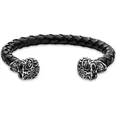 Police Open Leather Bracelet for Men Tribal Edge PEAGG2120203