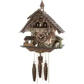 Engstler - 4835_QMT - Kuckucksuhr - Quarz - Nussbaum - mit Musik mit Tanzpaar - 42 cm