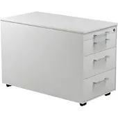 Mauser Schubladencontainer mit Rollen, 520x800mm, 3 Materialschübe, lichtgrau