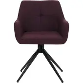 Mendler 6er-Set Esszimmerstuhl MCW-O47, Küchenstuhl Armlehne, drehbar Auto-Return, Stoff/Textil (270g/m²) bordeaux