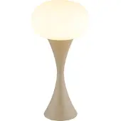 Globo Tischleuchte Metall sandfarben matt, Glas opal, Kabel PVC weiß, Wippschalter am Kabel, ø: 180mm, H: 369mm, Kabellänge 1500mm, exkl. 1x E14 25W 230V