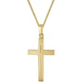Trendor 28592 Kreuz Gold 333 mit vergoldeter Silberkette