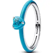 Pandora 193828C01 Damenring Silber Türkisfarbenes Herz