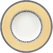 Villeroy & Boch Suppenteller "Suppenteller Audun Fleur ø 24,2 cm weiß-grau-gelb"