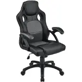 Juskys Racing Schreibtischstuhl Montreal (grau) - Gaming Stuhl ergonomisch, höhenverstellbar & gepolstert, bis 120 kg - Bürostuhl Drehstuhl