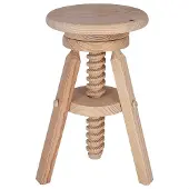 Wellhome Drehbarer Runder Holzhocker Ohne Lackierung 29x29x64 Cm