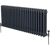 MonsterShop Traditioneller 3-Spalten-Heizkörper - 600 x 1192 mm - Anthrazitgrau