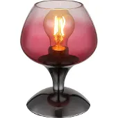 Globo Tischleuchte aus Rotguss Maxy mit rotem Glas Ø 15cm