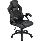 Juskys Racing Schreibtischstuhl Montreal (schwarz) - Gaming Stuhl ergonomisch, höhenverstellbar & gepolstert, bis 120 kg - Bürostuhl Drehstuhl