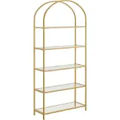 Vasagle Bücherregal mit 5 Ablagen aus Hartglas B34LGT050A01