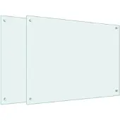 vidaXL Küchenrückwände 2 Stk. Weiß 80x60 cm Hartglas