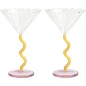 &Klevering - Coupe Curve Cocktailglas, caramel (2er-Set)