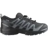 Salomon - Wasserfeste Wanderschuhe - XA Pro V8 WP J Black / Turbulence / Quarry - Kindergröße 33 - schwarz