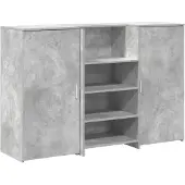 vidaXL Empfangstheke Betongrau 155x50x103,5 cm Holzwerkstoff