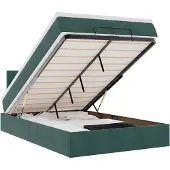 vidaXL Ottoman-Bett mit Matratze Dunkelgrün 120x200 cm Samt