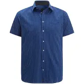 Jan Vanderstorm Streifenhemd "Streifenhemd PERTTU", Herren, Gr. L, N-Gr, blau (royal blau), Obermaterial: 100% Baumwolle CO., comfort fit normal, Hemden Streifenhemd