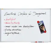 Franken Whiteboard X-tra!Line, emaillierte Oberfläche, magnethaftend, beschriftbar, inkl. Ablageschale, B 2000 x H 1000 mm, Stahl/Aluminium, weiß-silber