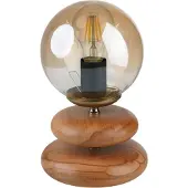 Opviq , Hochwertige Tischlampe (E27, 40W) mit Holzgehäuse, Honig & Eiche, IP20