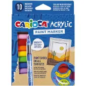 Carioca Acrylmarker mit Pinsel 10 Farben