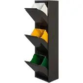 Wellhome Metallischer 3-kammer-mülleimer Und Recyclingbehälter 51l