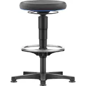 BIMOS Allround Hocker , sitzhöhenverstellbar 560-810 mm, mit Gleiter & Fußring, Supertec-Bezug, schnitt- & rutschfest, mit Mikropanzerung, Farbring blau