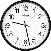 Peweta Funkwanduhr Ø 250 mm, schwarz, arabische Zahlen, Funkuhr DCF77, Mineralglas