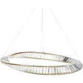 Beliani Kronleuchter Gold Eisen Pendelleuchte mit Kristallen LED Beleuchtung Glamour Stil
