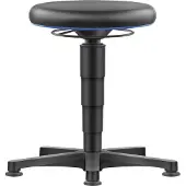 BIMOS Allround Hocker , sitzhöhenverstellbar 450-650 mm, mit Gleiter, Kunstlederbezug, abwaschbar, unempfindlich gegen Öle & Desinfektionsmittel, Farbring blau