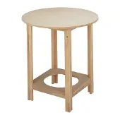 Wellhome Runder Tragetisch Mit Buchenstruktur Ohne Lackierung 70x70x75cm
