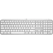 Logitech Master MX Keys S for Mac, Kabellos, RF Wireless + Bluetooth, Scherenschalter, QWERTY, LED, Aluminium, Weiß