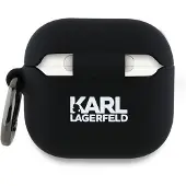 Karl Lagerfeld Kla4Runkchk Airpods 4 Abdeckung Czarny/Schwarz Silikon Karl&Chaupette Kopf 3D