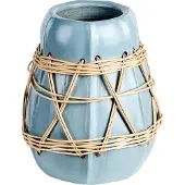 Beliani Dekovase Terrakotta blau 27 cm KAMERING