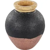 Beliani Dekovase Terrakotta schwarz / rosa 31 cm DAULIS