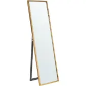 Beliani Stehspiegel Gold 40 x 140 cm Kunststoff Rechteckig Retro Klassisch