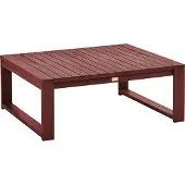 Beliani Loungetisch Mahagoni Braun Akazienholz 90 x 75 cm Rechteckig Retro Landhaus Stil Terrasse Outdoor Balkon Beistelltisch Couchtisch