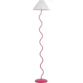 Beliani Stehlampe Rosa mit Metallfuß 161 cm Plisseeschirm Stoffschirm Kegelform Langes Kabel mit Schalter Modern Schlaf- u. Wohnzimmer Beleuchtung