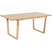 Beliani Esstisch Holzoptik Helle Esche MDF-Tischplatte mit Holzkufen 180x95 cm für 6 Personen Rechteckig Modernes Design Küchentisch Esszimmertisch