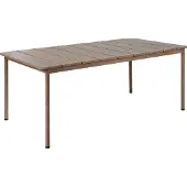Beliani Gartentisch Dunkler Holzfarbton aus Aluminium 6-Sitzer Witterungsbeständig für Garten Terrasse Außenbereich Outdoor