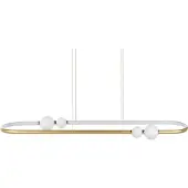 Beliani Hängelampe Gold aus Aluminium und Eisen Integrierte LED-Leuchten Ovalform Hängeleuchte Modern glamourös Beleuchtung