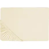 Beliani Spannbettlaken Baumwolle beige 200 x 200 cm JANBU