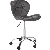 Beliani Arbeitshocker Graphitgrau Kunstleder mit Rollen Höhenverstellbar Drehbar Arbeitsstuhl Modern Sitzmöbel Büro Kinderzimmer Jugendzimmer Ausstattung