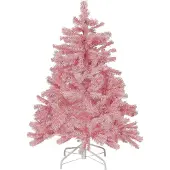 Beliani Weihnachtsbaum 120 cm Rosa aus Kunststoff mit Ständer Weihnachtszeit Weihnachten Wohnzimmer Modern