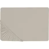 Beliani Spannbettlaken Baumwolle taupe 200 x 200 cm JANBU