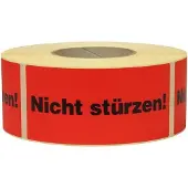 Transpak Hinweisetikett Masse 145x70mm Papier rot Nicht stürzen