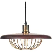 Beliani Hängelampe Gold / Braun Metall Gitter Design Industrial Style Hängeleuchte Pendelleuchte Esszimmerlampe Esstischlampe Wohnzimmerlampe