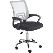 Beliani Bürostuhl Schwarz u. Weiß aus Stoff Höhenverstellbar Drehbar Modernes Design Schreibtischstuhl Drehstuhl für Home Office Büro