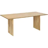 Beliani Esstisch Naturfarbene Esche MDF Kautschuk 180 x 90 cm Holzbeine Rechteckige furnierte Platte Natürliche Oberfläche Minimalistische skandinavische Küche