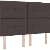 vidaXL Boxspringbett mit Kopfteil Dunkelbraun 140 x 190 cm Stoff