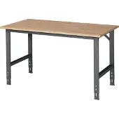 RAU Werktisch Tom B1500xT800xH760-1080mm Arbeitsplatte Buche Gestell anthrazitg, RAL7016
